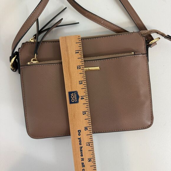 ALDO Brown Faux Leather Small Crossbody Bag Purse Handbag Adjustable Strap - Picture 8 of 11